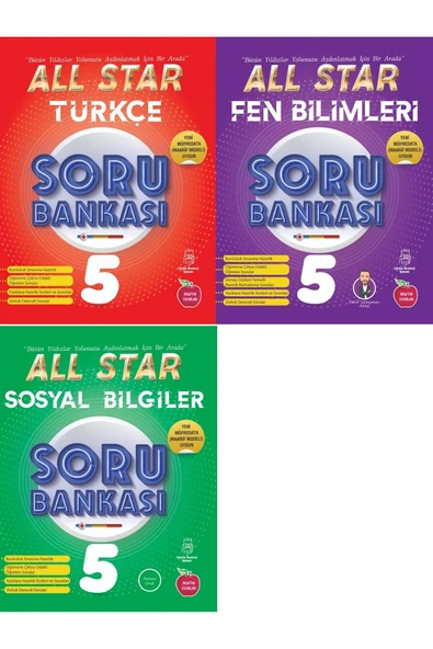 Newton Yayınları 5.SINIF ALL STAR TÜRKÇE + FEN BİLİMLERİ + SOSYAL BİLGİLER SORU BANKASI (3 KİTAP) ürün görseli 1