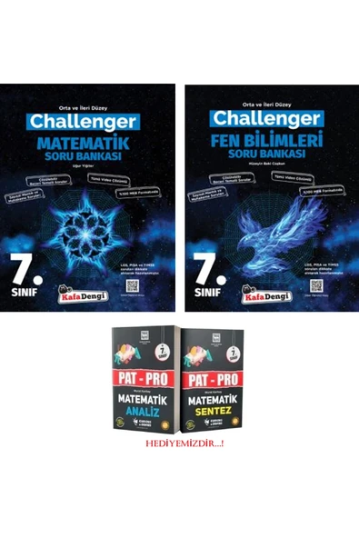 Kafa Dengi Yayınları 7. Sınıf Challenger Matematik ve Fen Bilimleri Soru Bankası Seti 2 Kitap + Pat-Pro Matematik Soru B. ürün görseli 1