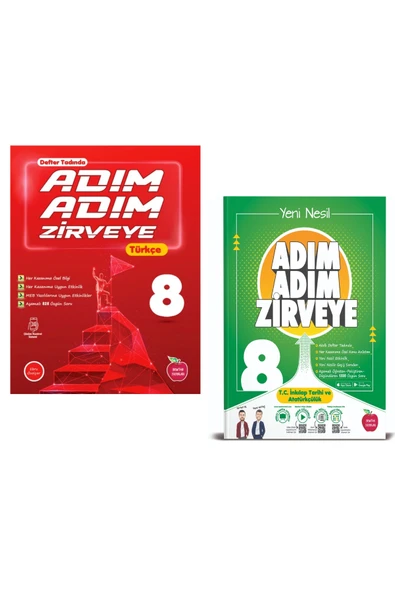 Newton Yayınları 8.Sınıf Adım Adım Zirveye Türkçe + Adım Adım Zirveye İnkılap Tarihi Soru Bankası (2 Kitap) ürün görseli 1