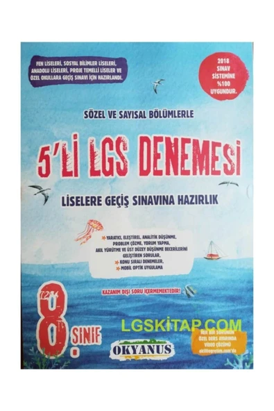Okyanus Yayınları Okyanus 8.Sınıf LGS 5'li Deneme Seti ürün görseli 1