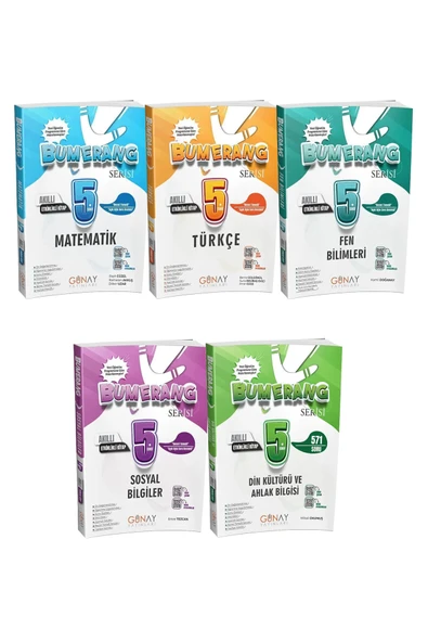 Günay Yayınları 2025 Günay Yayınları 5.SINIF BUMERANG ETKİNLİKLİ 5'li Set ürün görseli 1