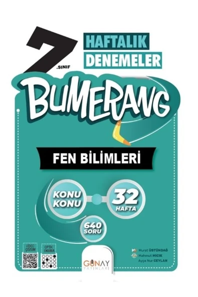 Günay Yayınları Bumerang 7. Sınıf Fen Bilimleri Haftalık Denemeler ürün görseli 1
