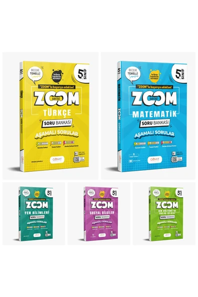 Günay Yayınları GÜNAY YAYINLARI 5. SINIF ZOOM SORU BANKASI 5'Lİ SET (YENİ MÜFREDATA TAM UYUMLU) ürün görseli 1