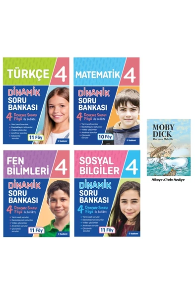 Tudem Yayınları 4. Sınıf Türkçe+matematik+fen+sosyal Dinamik Soru Bankası Seti+moby Dıck Hikaye Kitabı Hediye ürün görseli 1