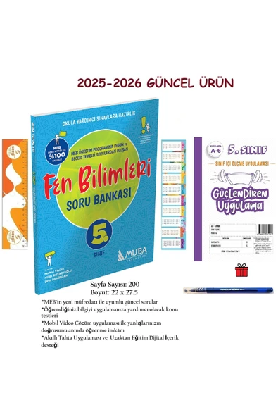Muba Yayınları 5. Sınıf Fen Bilimleri Soru Bankası 2025-2026 ve Pat-Pro Matematik Soru bankası+Genel Deneme ürün görseli 1