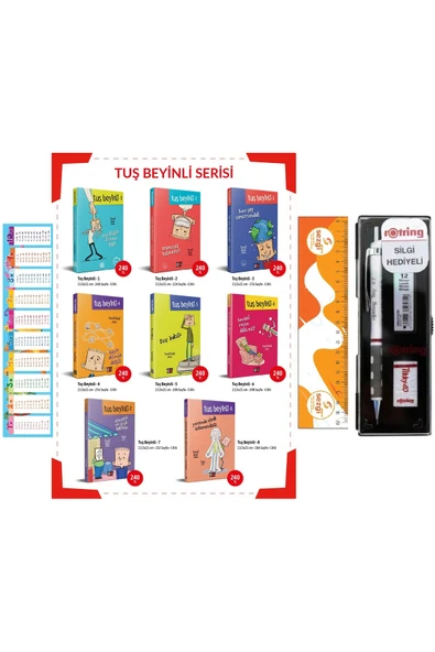 Genç Nesil Tuş Beyinli Serisi Seti (1-2-3-4-5-6-7-8) ve Versatil Tikky 0,7 3'Lü Kalem Seti+Sezgistore Ayraç