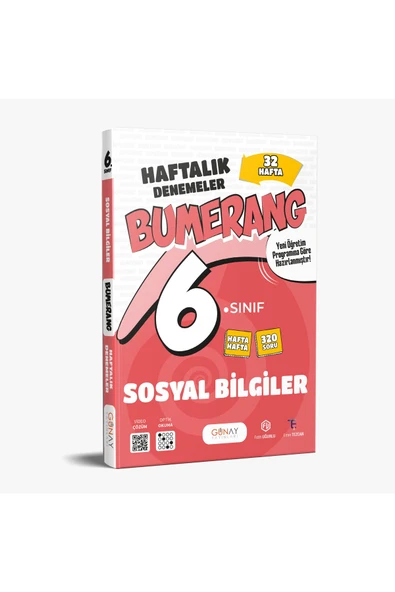 Günay Yayınları 6.sınıf Sosyal Bilgiler Bumerang 32 Haftalık Denemeler 2025-2026 Yeni Müfredat