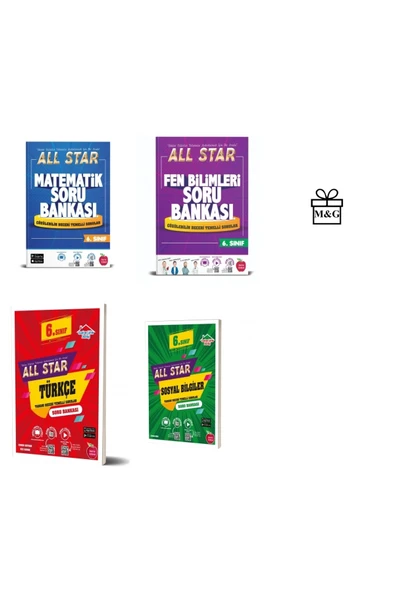 Newton Yayınları 6.SINIF ALL STAR MATEMATİK, FEN BİLİMLERİ, TÜRKÇE VE SOSYAL BİLGİLER SORU BANKASI ürün görseli 1