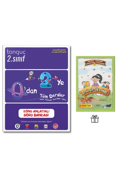 Tonguç Yayınları 0'dan 2'ye Konu Anlatımlı Soru Bankası 2024 ve Binot Eylül Çiftlik Evinde Hikaye Kitabı Hediye !!! ürün görseli 1