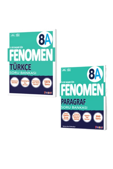 Fenomen Yayıncılık Fenomen 8.Sınıf Türkçe A ve Paragraf A Soru Bankası 2 Kitap ürün görseli 1