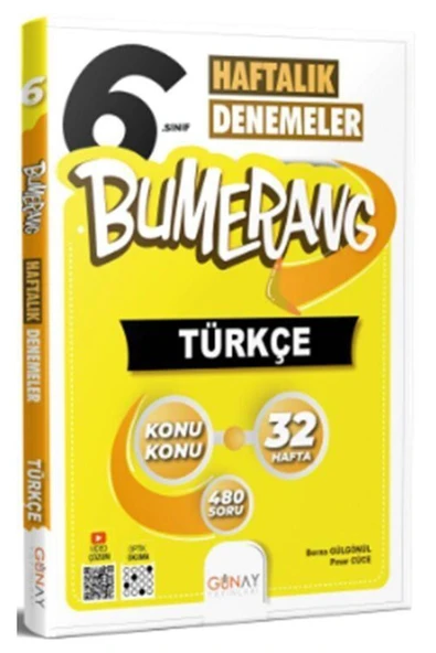 Günay Yayınları 6. Sınıf Bumerang 32 Haftalık Türkçe Denemeleri ürün görseli 1