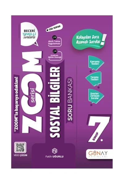 Günay Yayınları ZOOM 7 SOSYAL SORU BANK ürün görseli 1