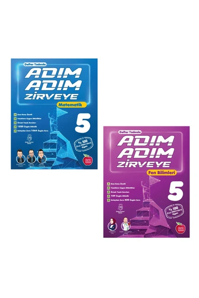 Newton Yayınları 5. Sınıf Adım Adım Zirveye Matematik + Fen Bilimleri Soru Bankası ürün görseli 1