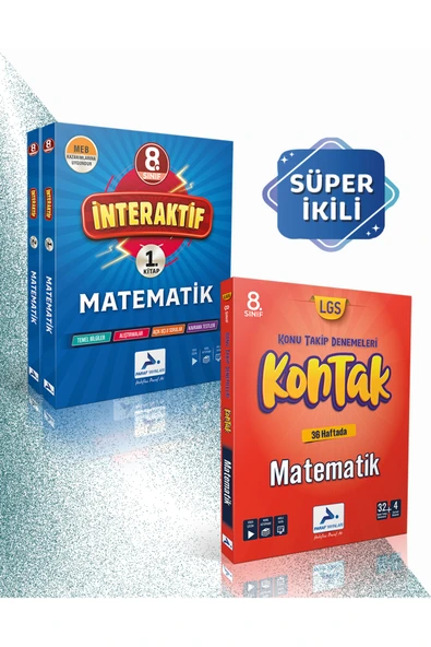 paraf yayınları 8. Sınıf Matematik İnteraktif Soru Bankası & Kontak 32+4 Branş Deneme(2Kitap) ürün görseli 1