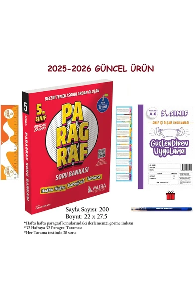 Muba Yayınları MB 5.Sınıf Paragraf Soru Bankası 2025-2026 ve Pat-Pro Matematik Soru Bankası+Genel Deneme ürün görseli 1