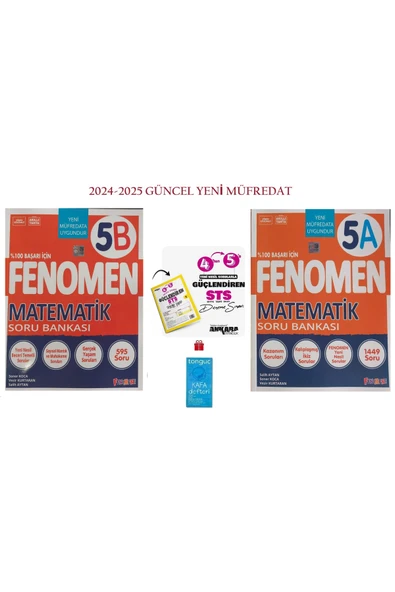 Fenomen Yayıncılık 5. Sınıf Matematik 5A ve 5B Soru Bankası Seti + Sts Denemesi ve Kafa Defter Hediyeli !!!