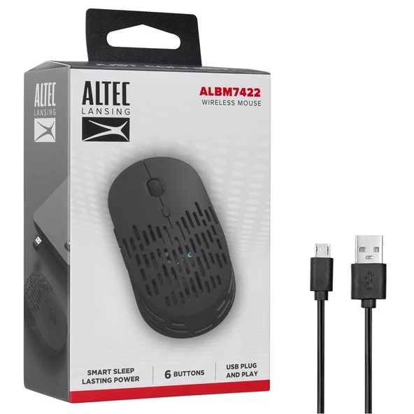 Altec Lansing ALBM7422 Siyah 2.4GHz Şarj Edilebilir Tek Renkli 1600DPI Optik Kablosuz Mouse - 2