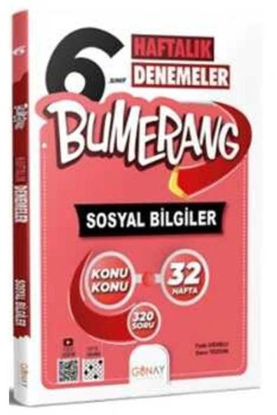 Günay Yayınları Günay Yayınları 6. Sınıf Bumerang 32 Haftalık Sosyal Bilgiler Denemeleri ürün görseli 1