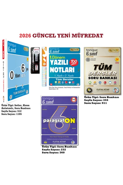Tonguç Yayınları 6. Sınıf Tüm Dersler Konu Anlatımı ve Soru Bankası Seti İle Paragrafon Soru Bankası+Yazılı Notları ürün görseli 1