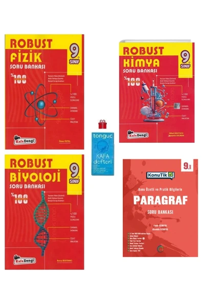 Kafa Dengi Yayınları 9.Sınıf Robust Fizik Kimya ve Biyoloji Soru Bankası (Video Çözümlü) İle 9. Sınıf KonuTik Paragraf S.