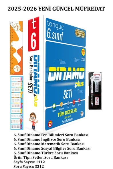 Tonguç Yayınları 6. Sınıf Dinamo Tüm Dersler Soru Bankası Set 2025-2026 YENİ ve Tikky Versatil Uçlu Kalem Seti 0.7