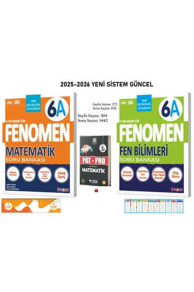 Fenomen Yayıncılık Fenomen 6. Sınıf 6 Matematik A ve 6 Fen Bilimleri A Soru Bankası Seti+Pat-Pro Matematik S.B ürün görseli 1