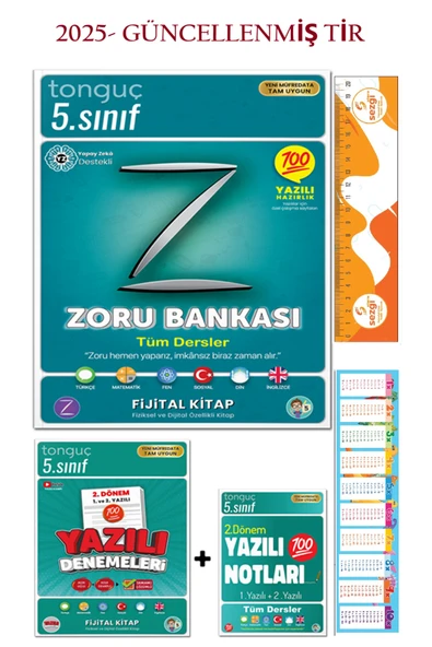 Tonguç Yayınları 5. Sınıf Zoru Bankası Tüm Dersler ve 5.Sınıf Süper İkili 2. Dönem 1. ve 2. Yazılı Deneme İle Notları ürün görseli 1