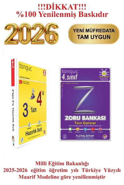 Tonguç Yayınları Tonguç 4. Sınıf 3'ten 4'e Hazırlık Seti + 4. Sınıf Zoru Bankası ürün görseli 1