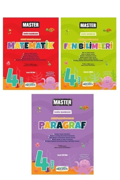Okyanus Yayınları Okyanus Master 4.sınıf Master Matematik Master Fen Bilimleri Master Paragraf Soru Bankası Set 2023 ürün görseli 1