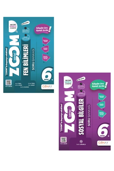 Gün&Ay Yayınları Günay Yayınları 6. Sınıf Zoom Soru Bankası Fen Bilimleri+Sosyal Bilgiler Seti ürün görseli 1