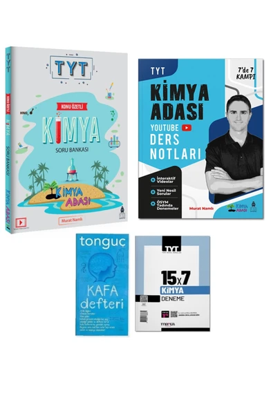 Kimya Adası TYT Konu Özetli Kimya Soru Bankası ve Kimya Adası TYT Kimya YouTube Ders Notları İle Deneme Seti ürün görseli 1