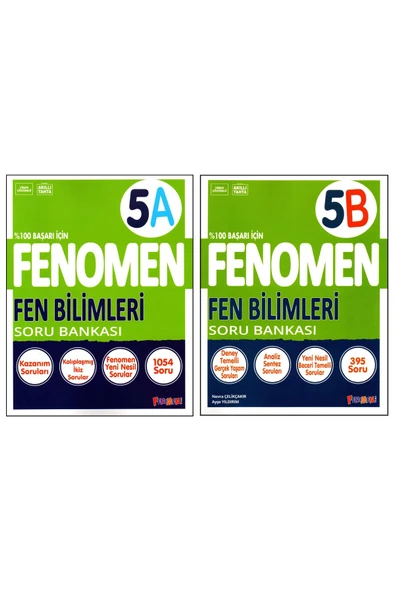 Fenomen Yayıncılık Fenomen 5. Sınıf Fen Bilimleri Soru Bankası (A)+(B) Kitabı 2 Kitap ürün görseli 1