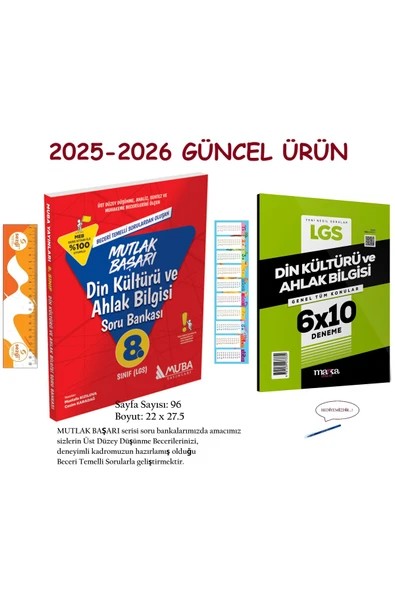 Muba Yayınları MB 8. Sınıf Din Kültürü ve Ahlak Bil Soru Bankası 2025-2026 ve 6x10 Din Kültürü Deneme+Tükenmez Kale ürün görseli 1
