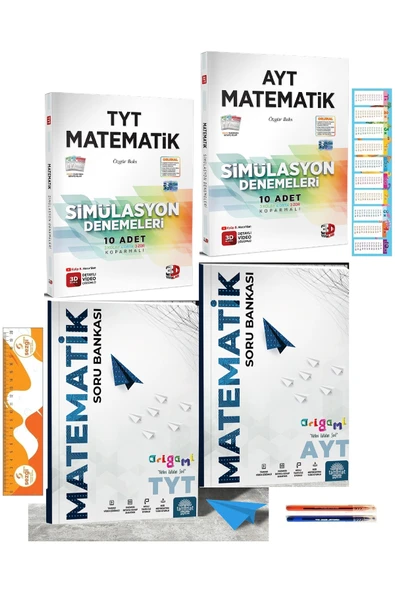 Tammat Yayıncılık TYT-AYT 3D Simülasyon Matematik Denemeleri İle TYT-AYT Tammat Origami Matematik Soru Bankası ürün görseli 1