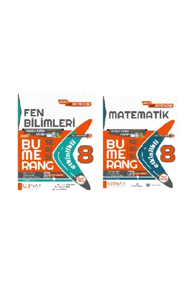Günay Yayınları 8. Sınıf Bumerang Serisi Fen Bilimleri + Matematik Konu Anlatımlı ve Etkinlikli Soru Bankası ürün görseli 1