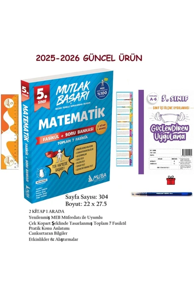 Muba Yayınları MB 5.Sınıf Matematik Fasikül+Soru Bankası 2025-2026 ve Sezgistore Cetvel-Ayraç+Deneme ürün görseli 1