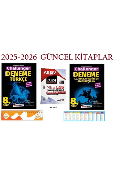 Kafa Dengi Yayınları 8. Sınıf Challenger Türkçe Branş Denemesi (12'li) ve İnkılap Branş Denemesi (20'li) 2'Li Set+Çıkmış ürün görseli 1