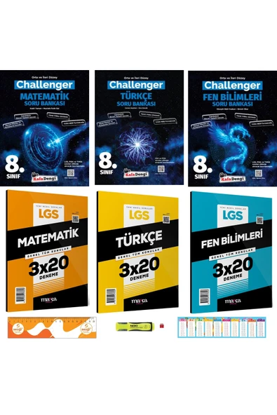 Kafa Dengi Yayınları 8. Sınıf Lgs Challenger Matematik-Türkçe-Fen Soru Bankası Seti 3 Kitap+Fosforlu Kalem+Sezgistore Ayç ürün görseli 1