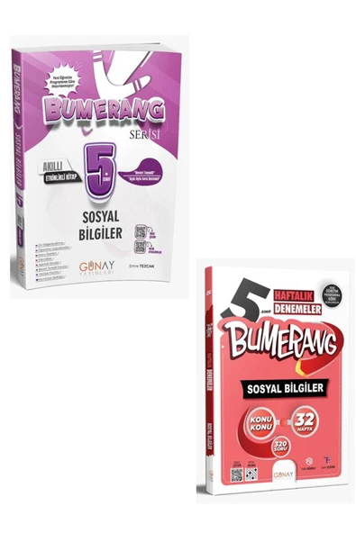Günay Yayınları 5.SINIF BUMERANG ETKINLIKLI SOSYAL BILGILER + BUMERANG 32 HAFTALIK SOSYAL BILGILER DENEMELERI ürün görseli 1
