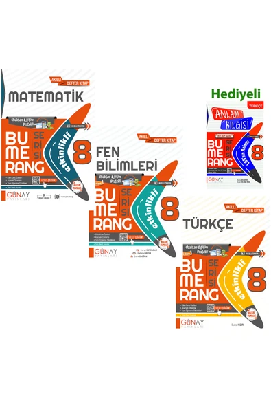 Gün&Ay Yayınları Günay Yayınları 8.sınıf Lgs Bumerang Etkinlikli Soru Seti 2023 (3 Kitap+anlam Bilgisi) ürün görseli 1