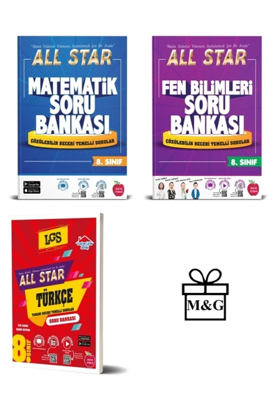 Newton Yayınları 8.Sınıf All Star Matematik Fen Bilimleri Ve Türkçe Soru Bankası ürün görseli 1