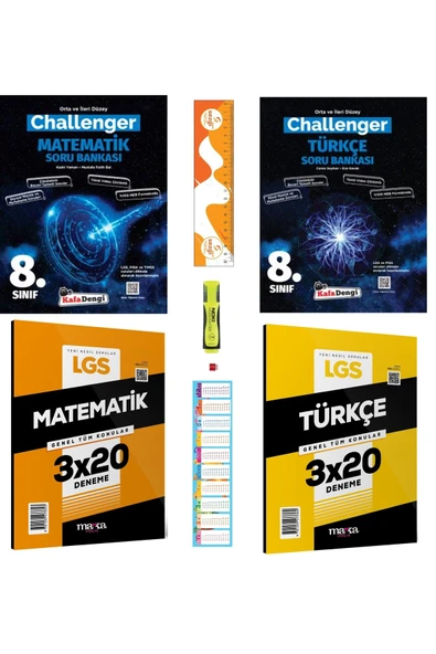 Kafa Dengi Yayınları 8. Sınıf Lgs Challenger Matematik-Türkçe Soru Bankası Seti 2 Kitap+Branş Denemeleri İle Fosforlu K. ürün görseli 1