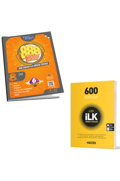 Gün&Ay Yayınları 8. Sınıf 888 Soruda Ilk Dönem Kamp Kitabı + Hız 600 Soruda Lgs Ilk Dönem Tekrarı (2kitap) ürün görseli 1