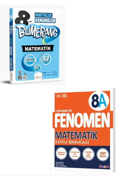 Günay Yayınları Günay Yayınları 8. Sınıf Matematik 32 Hafta Deneme + Fenomen Matematik - A