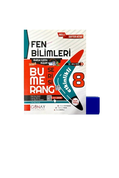 Günay Yayınları GÜNAY YAYINLARI 8.SINIF BUMERANG FEN BİLİMLERİ DEFTER KİTAP-YENİ-(SİLGİ HEDİYE) ürün görseli 1