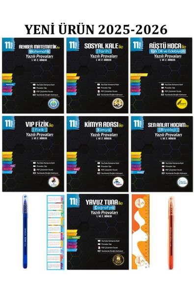 Tonguç Yayınları 11. Sınıf Yazılı Provaları Seti ve 2 Adet Tükenmez Kalem + Sezgistore Ayraç Cetvel ürün görseli 1