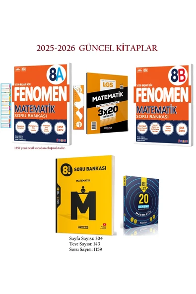 Fenomen Yayıncılık Fenomen 8 Matematik A ve B Soru Bankası İle Hız 8. Sınıf Matematik Soru Bankası+Branş Denemeler ürün görseli 1