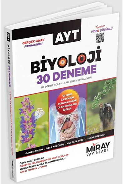 Miray Yayınları Miray AYT Biyoloji 30 Deneme / Kolektif / Miray Yayınları / 9786256412064 ürün görseli 1