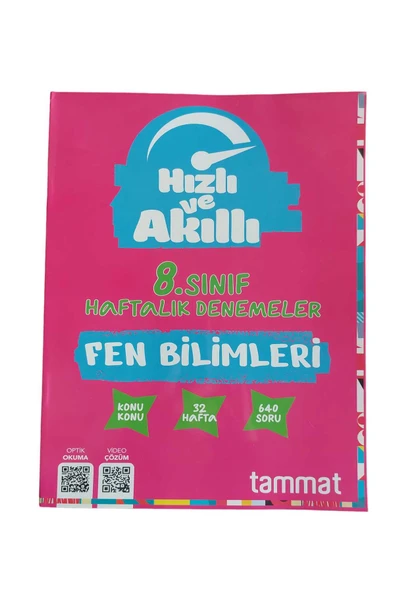 Tammat Yayıncılık 8.Sınıf Hızlı ve Akıllı Fen Bilimleri Haftalık Deneme ürün görseli 1