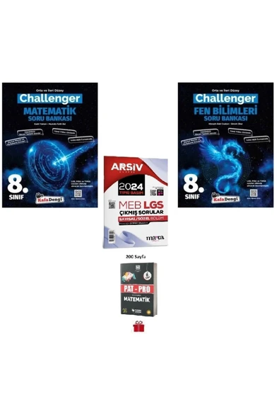 Kafa Dengi Yayınları 8. Sınıf Lgs Matematik ve Fen Bilimleri Challenger Soru Bankası + 2024 Lgs Çıkmış Sorular ve Pat-Pro ürün görseli 1